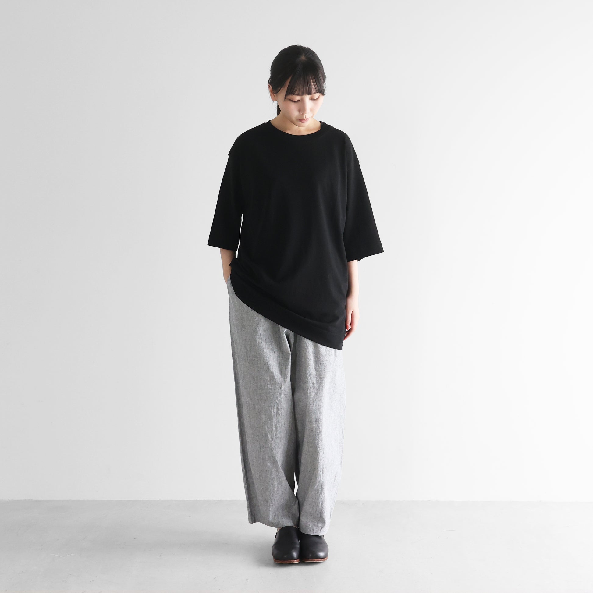 ［HUIS in house］綿麻天竺スタンダードTシャツ【ユニセックス】CS110