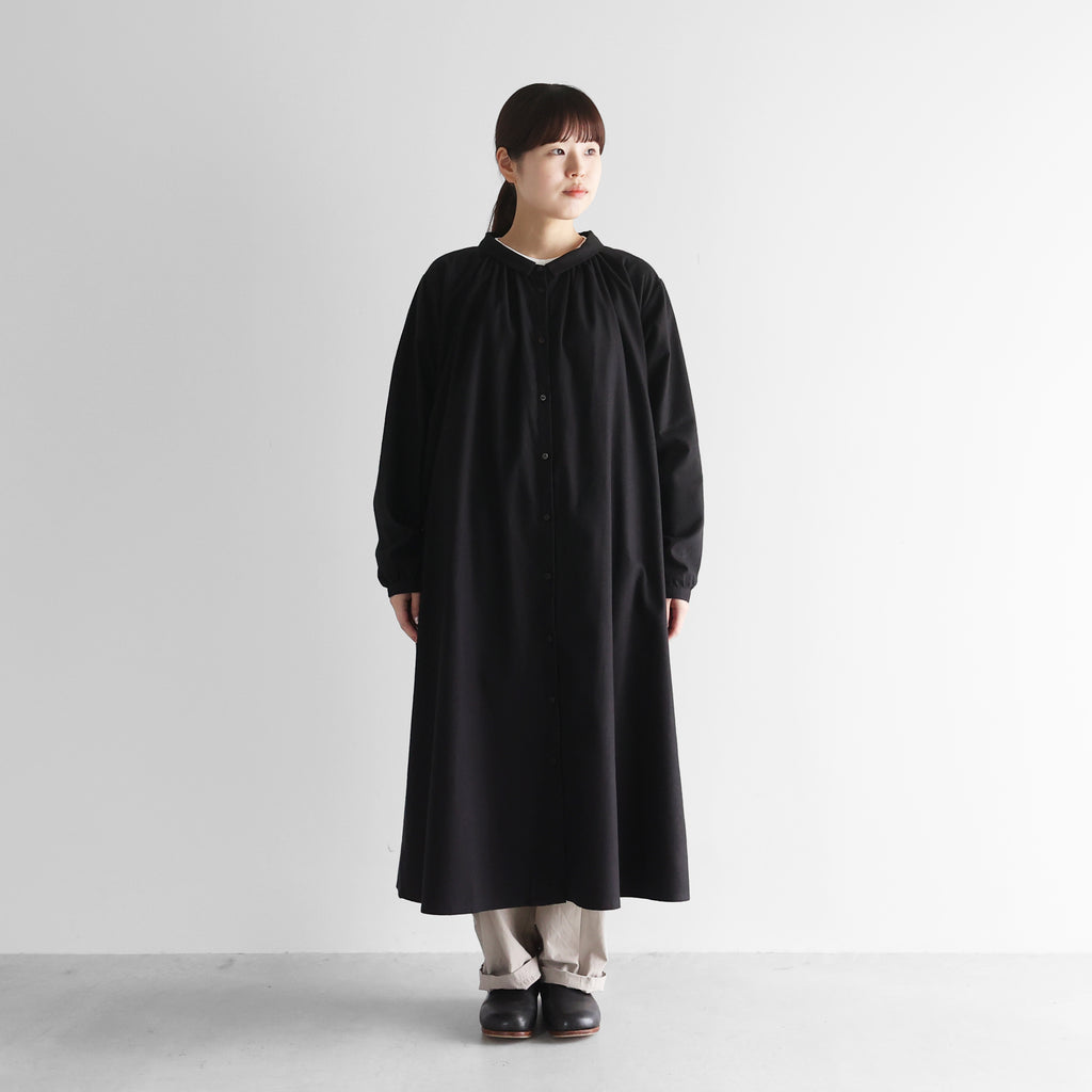 オーガニックコットン起⽑ビエラ前開きロングワンピース【レディス】 U217