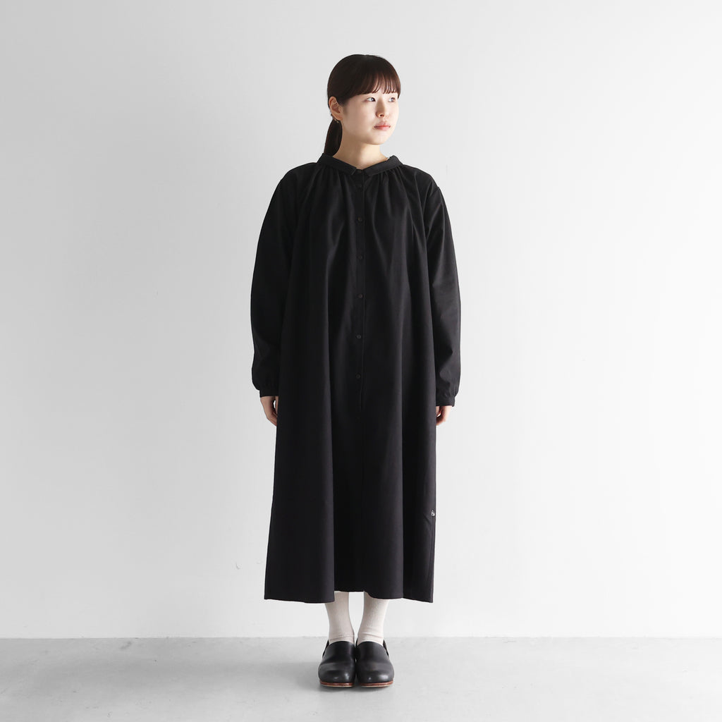 オーガニックコットン起⽑ビエラ前開きロングワンピース【レディス】 U217