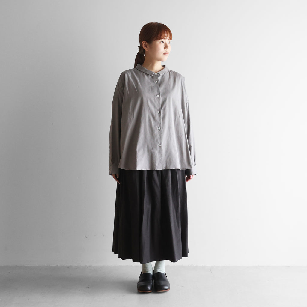 やわからサテンワイドブラウスL【レディス】U102L