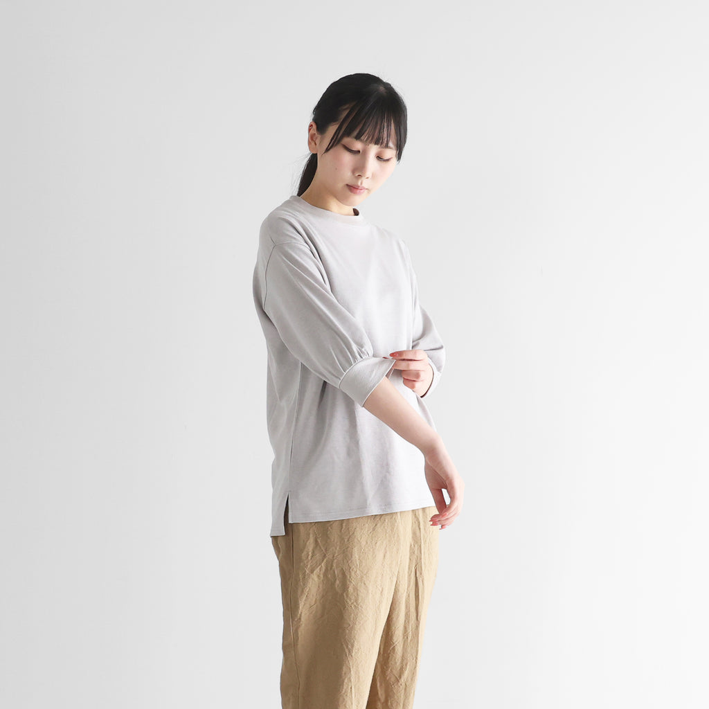 ［HUIS in house］綿麻天竺7分袖リブカットソー【レディス】CS106
