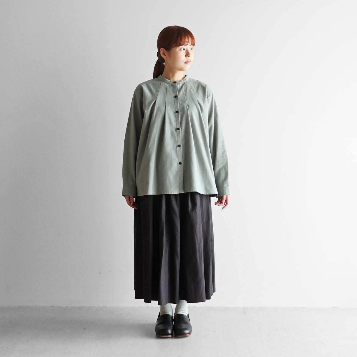 オーガニックコットン起毛ビエラタックブラウス【レディス】U113