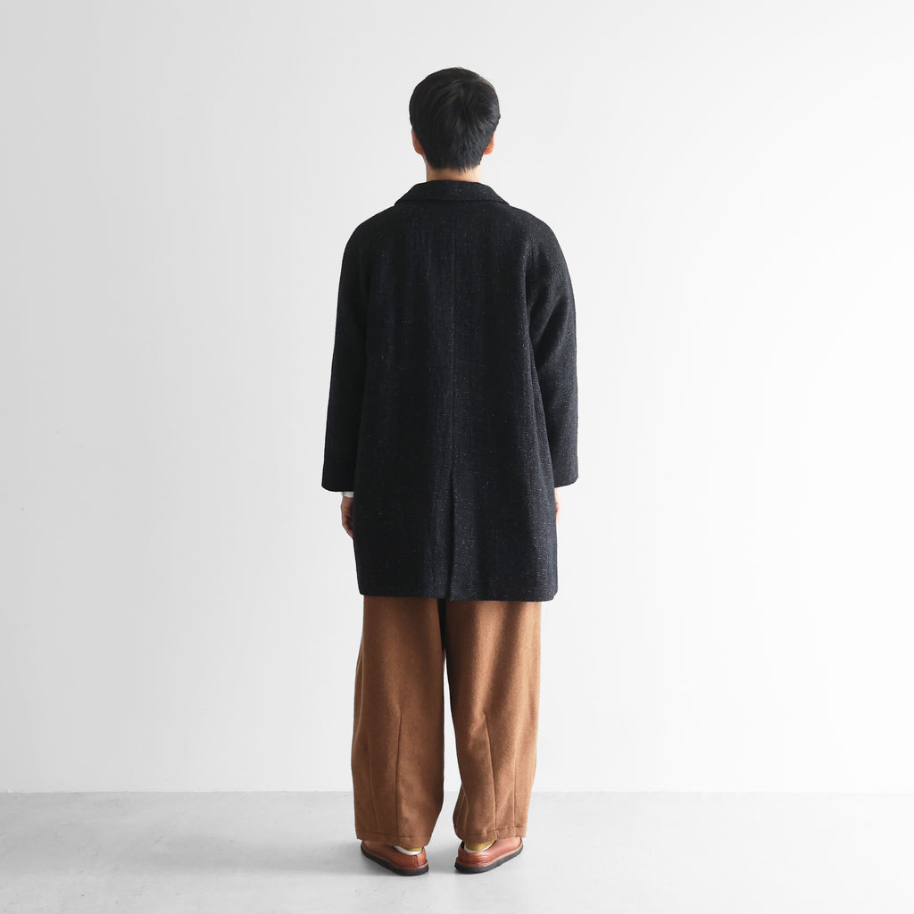 “HUIS×尾州”縮絨リネンウールミドルコート【ユニセックス】316