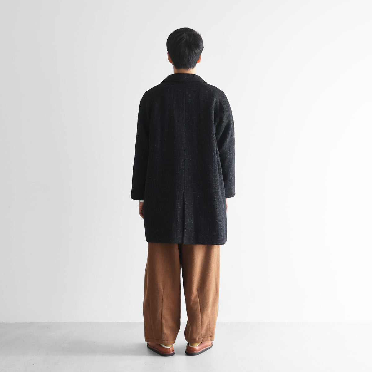 “HUIS×尾州”縮絨リネンウールミドルコート【ユニセックス】316