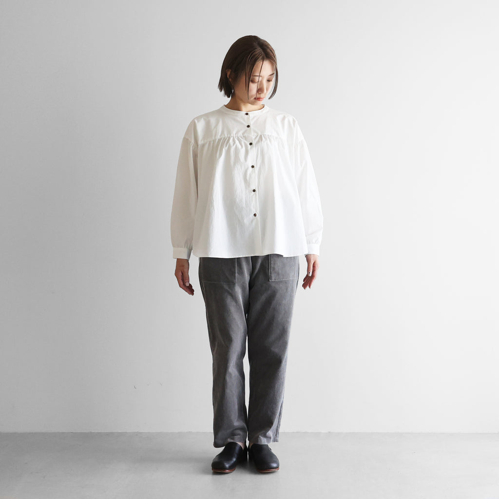 オーガニックコットンギャザーブラウス【レディス】U116