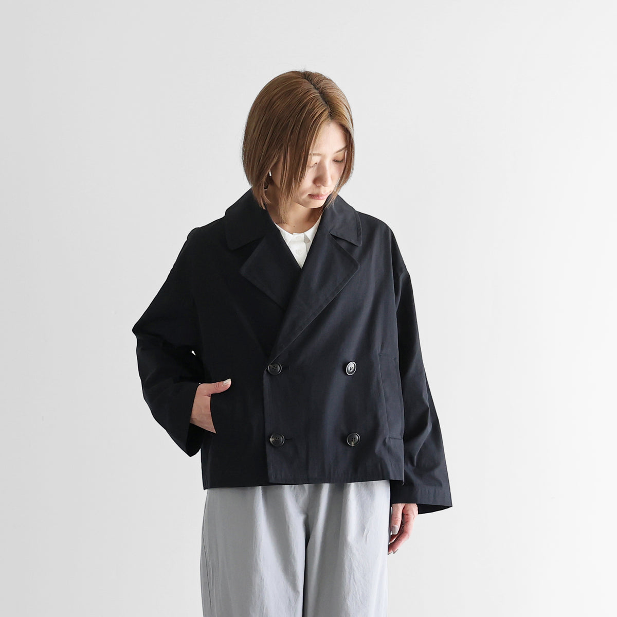 オーガニックコットンライトオックスPコートジャケット 【レディス】U323