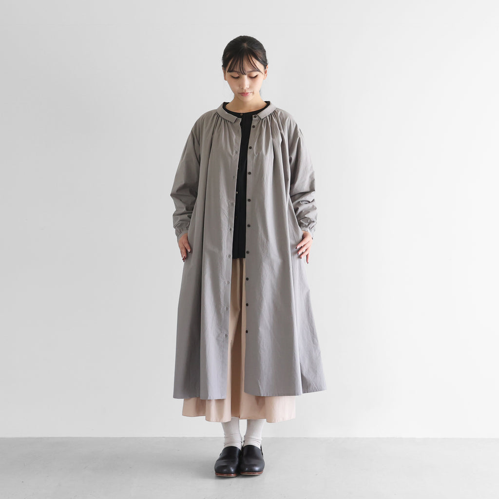 オーガニックコットン前開きロングワンピース【レディス】 U217