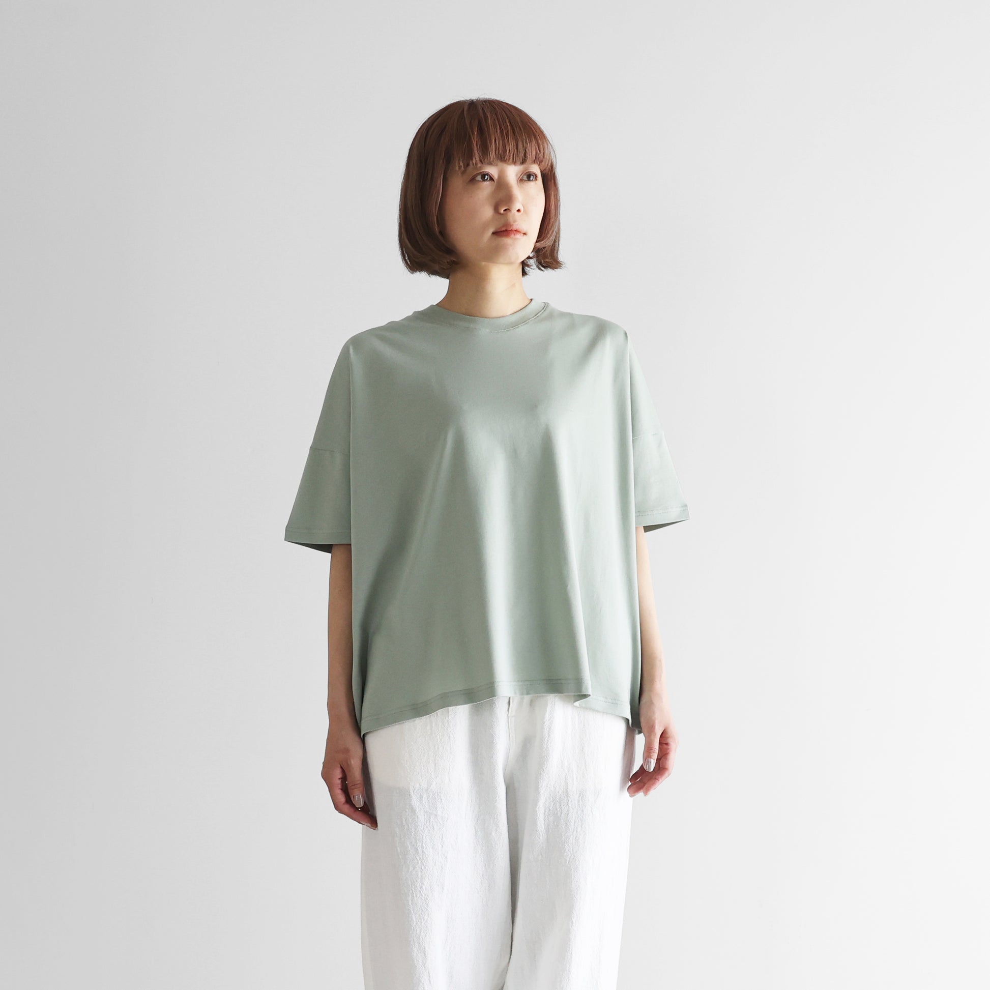 ［HUIS in house］SUVIN COTTON半袖スクエアワイドカットソーHF【レディス】CS208HF