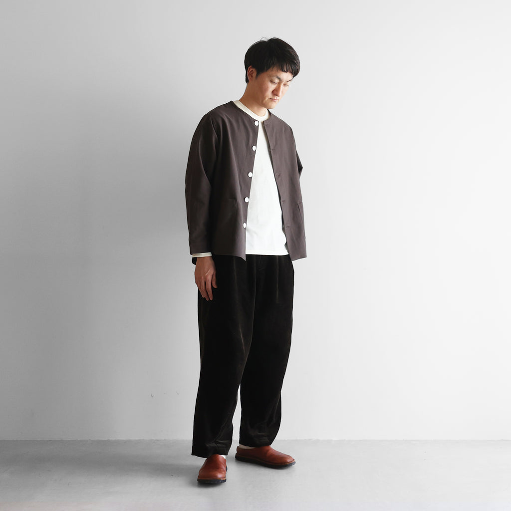 スヴィンオックスフォードノーカラーシャツジャケット【ユニセックス】010