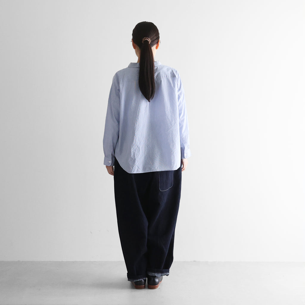 “HUIS×三備”綿麻シャトルデニムバルーンパンツロング【ユニセックス】506L