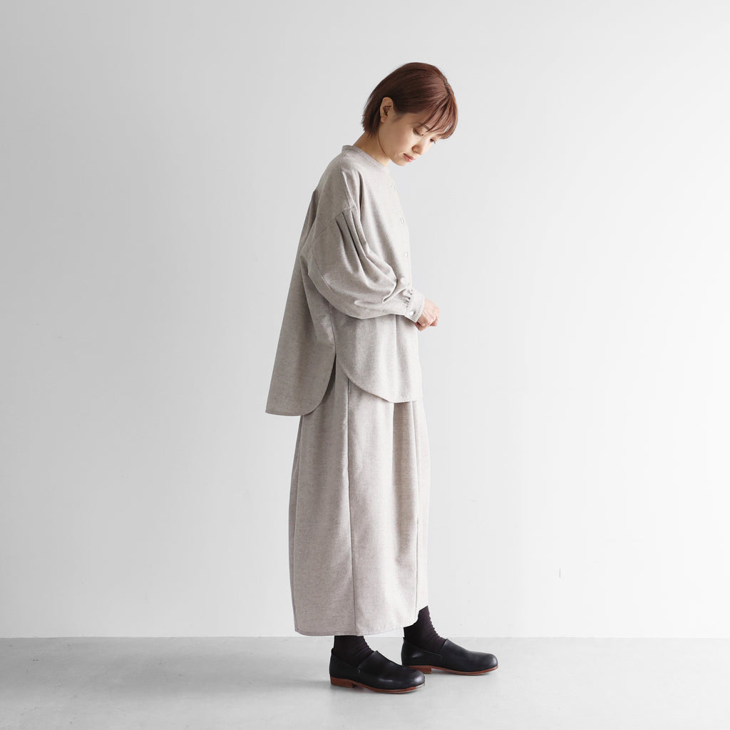 “HUIS×尾州”ウールトロコクーンスカート【レディス】U408