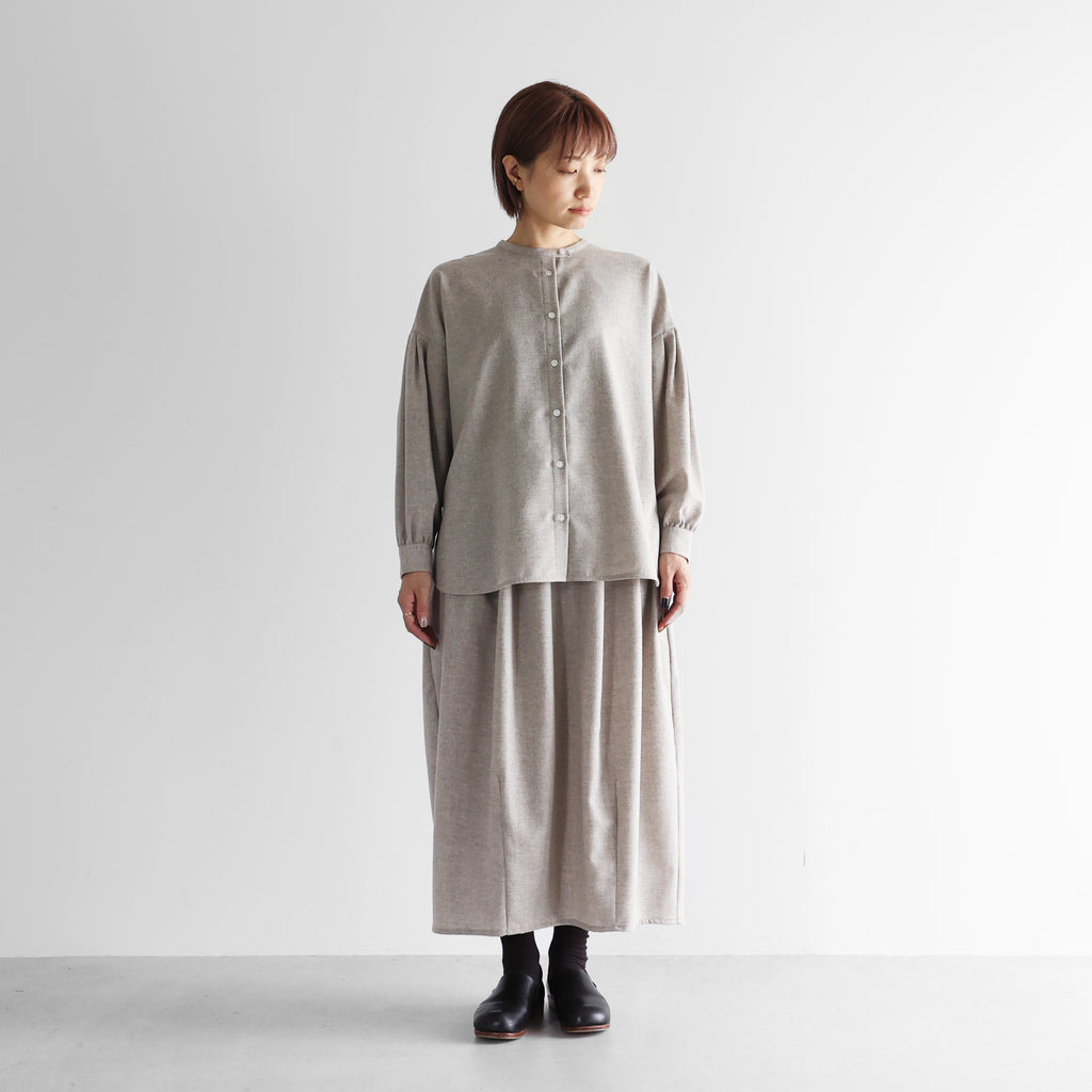 “HUIS×尾州”ウールトロコクーンスカート【レディス】U408