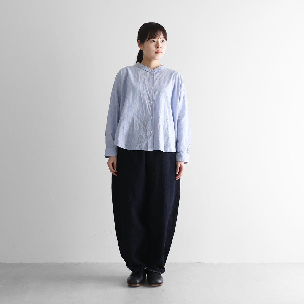 “HUIS×三備”綿麻シャトルデニムバルーンパンツロング【ユニセックス】506L