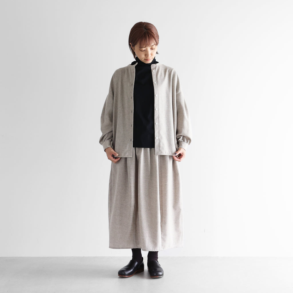 “HUIS×尾州”ウールトロコクーンスカート【レディス】U408