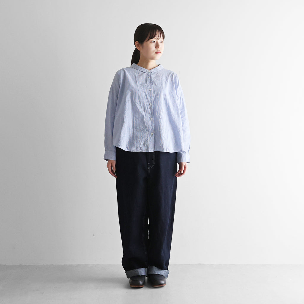 “HUIS×三備”綿麻シャトルデニムワイドストレートワークパンツ【ユニセックス】515