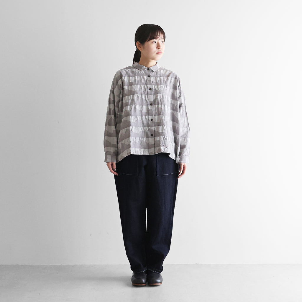 “HUIS×三備”綿麻シャトルデニムイージーワークパンツ【ユニセックス】507
