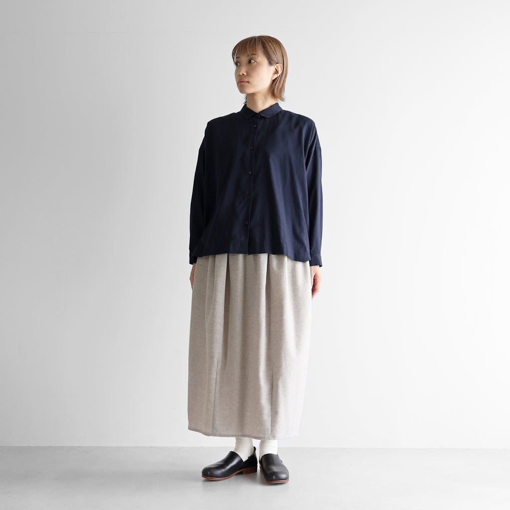 “HUIS×尾州”ウールトロコクーンスカート【レディス】U408