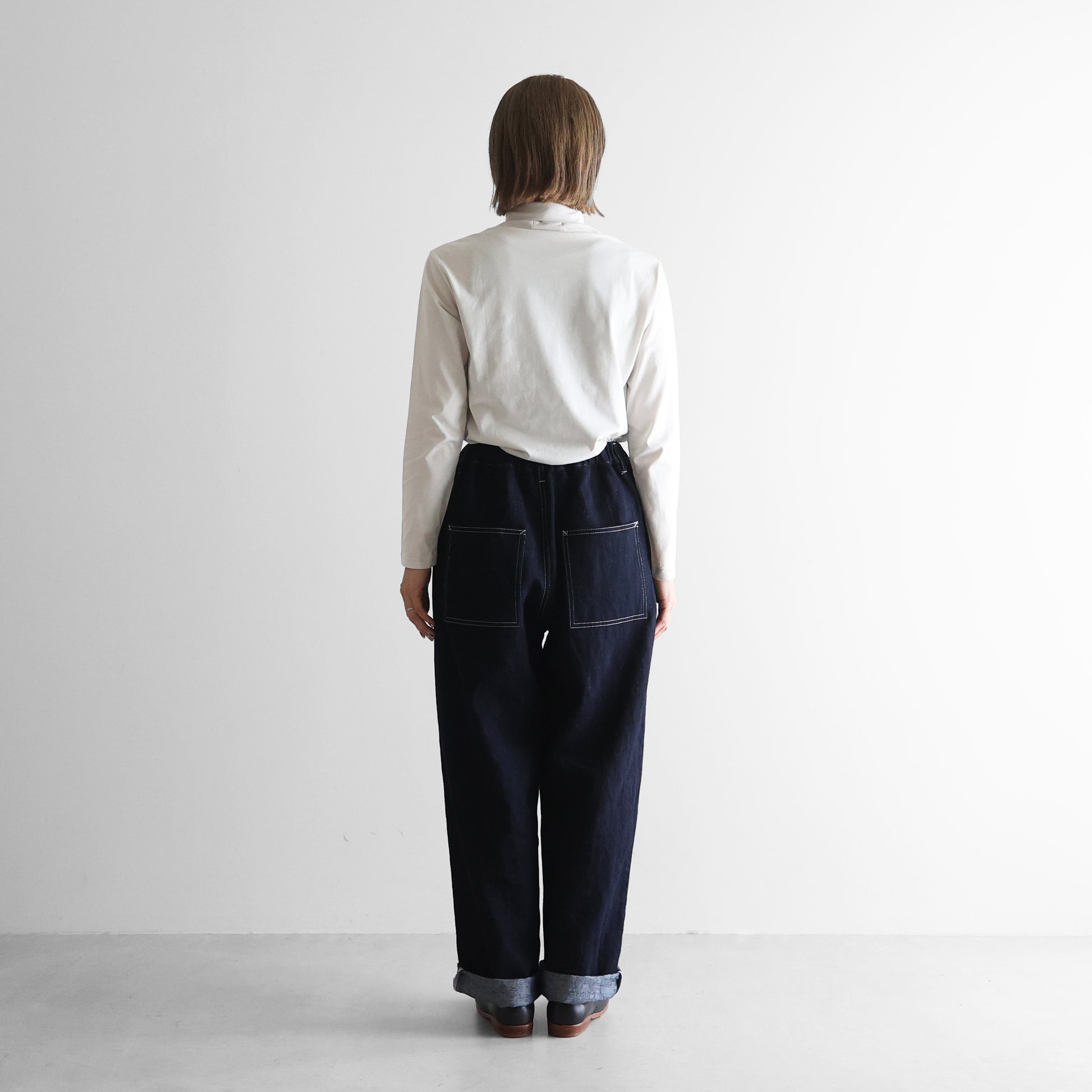 “HUIS×三備”綿麻シャトルデニムワイドストレートワークパンツ【ユニセックス】515