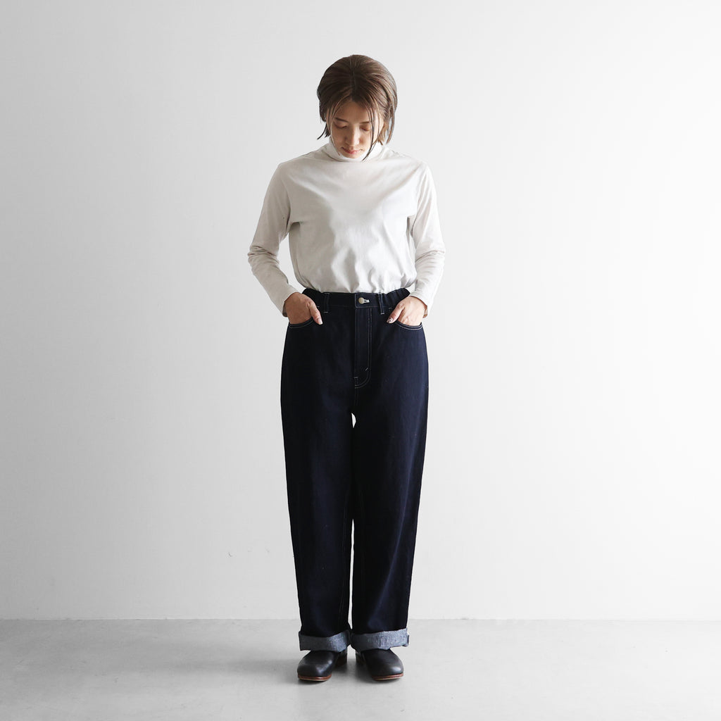 “HUIS×三備”綿麻シャトルデニムワイドストレートワークパンツ【ユニセックス】515