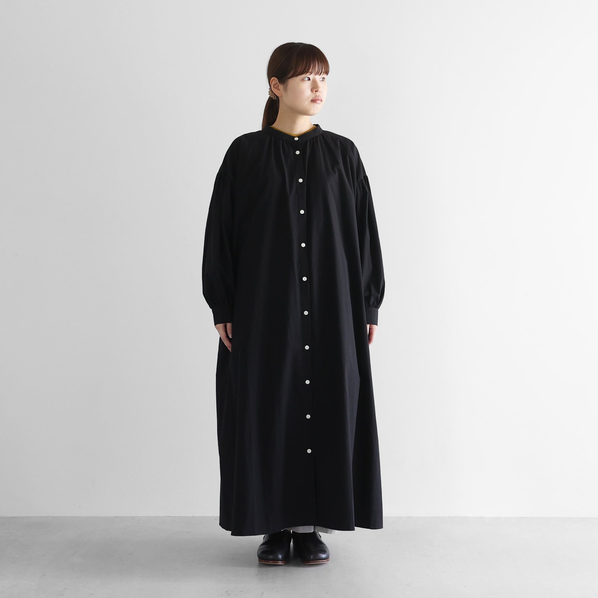 オーガニックコットンギャザーワンピース【レディス】U219