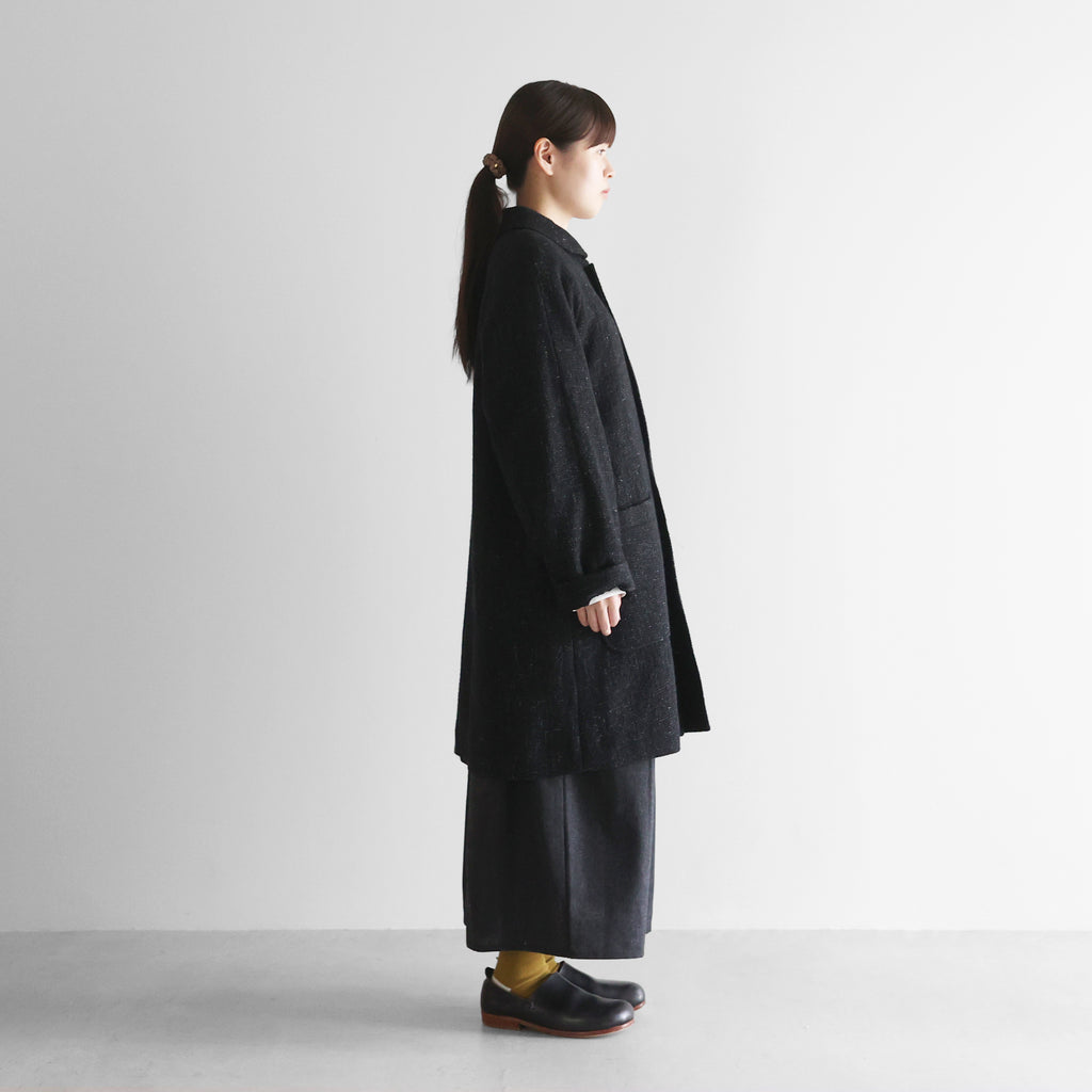 “HUIS×尾州”縮絨リネンウールミドルコート【ユニセックス】316