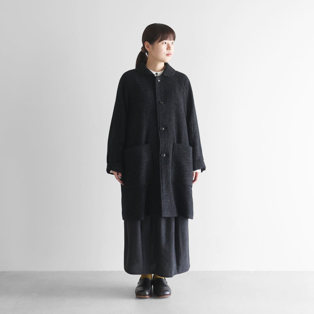 “HUIS×尾州”縮絨リネンウールミドルコート【ユニセックス】316