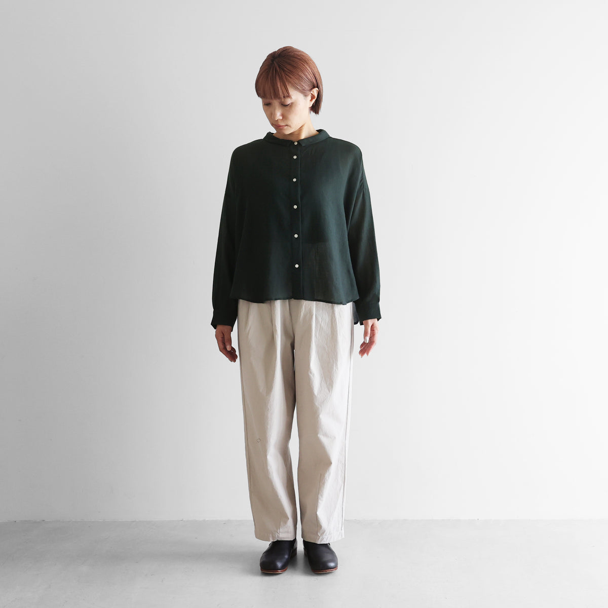 ウォッシャブルウールワイドブラウス【レディス】U102