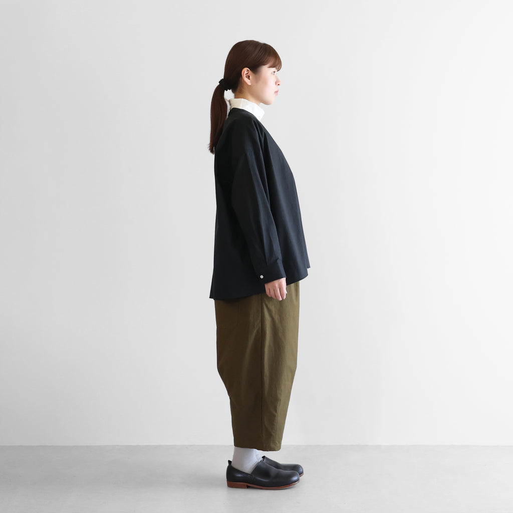 オーガニックコットンビエラバンドカラーワイドブラウス【レディス】U104