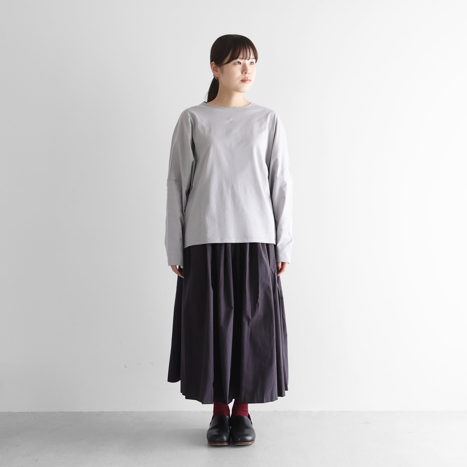 ［HUIS in house］SUVIN COTTON長袖コクーンカットソー【レディス】CS202
