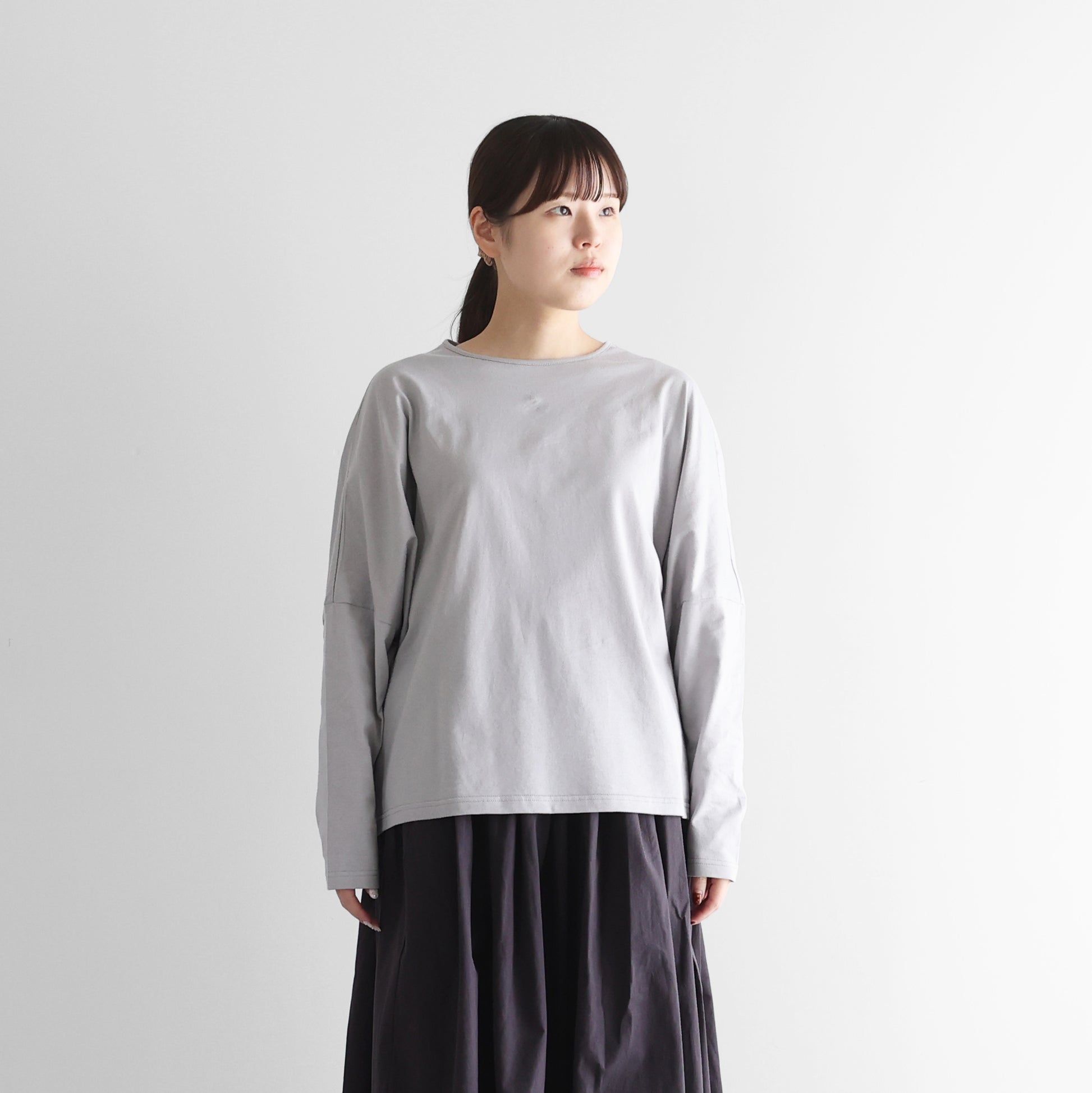 ［HUIS in house］SUVIN COTTON長袖コクーンカットソー【レディス】CS202