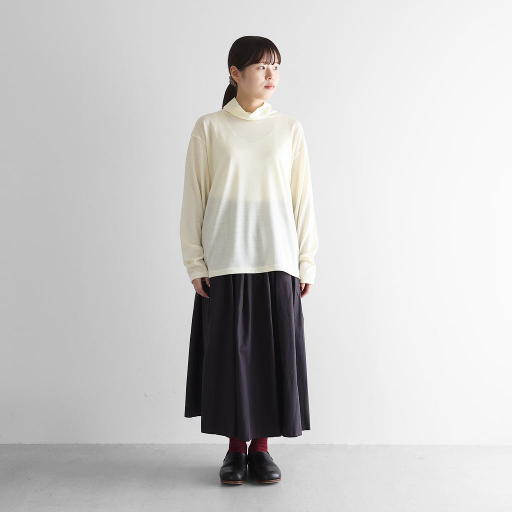 ［HUIS in house］メリノオプティモウォッシャブルウール天竺長袖ゆるタートルネックカットソー【ユニセックス】CS204