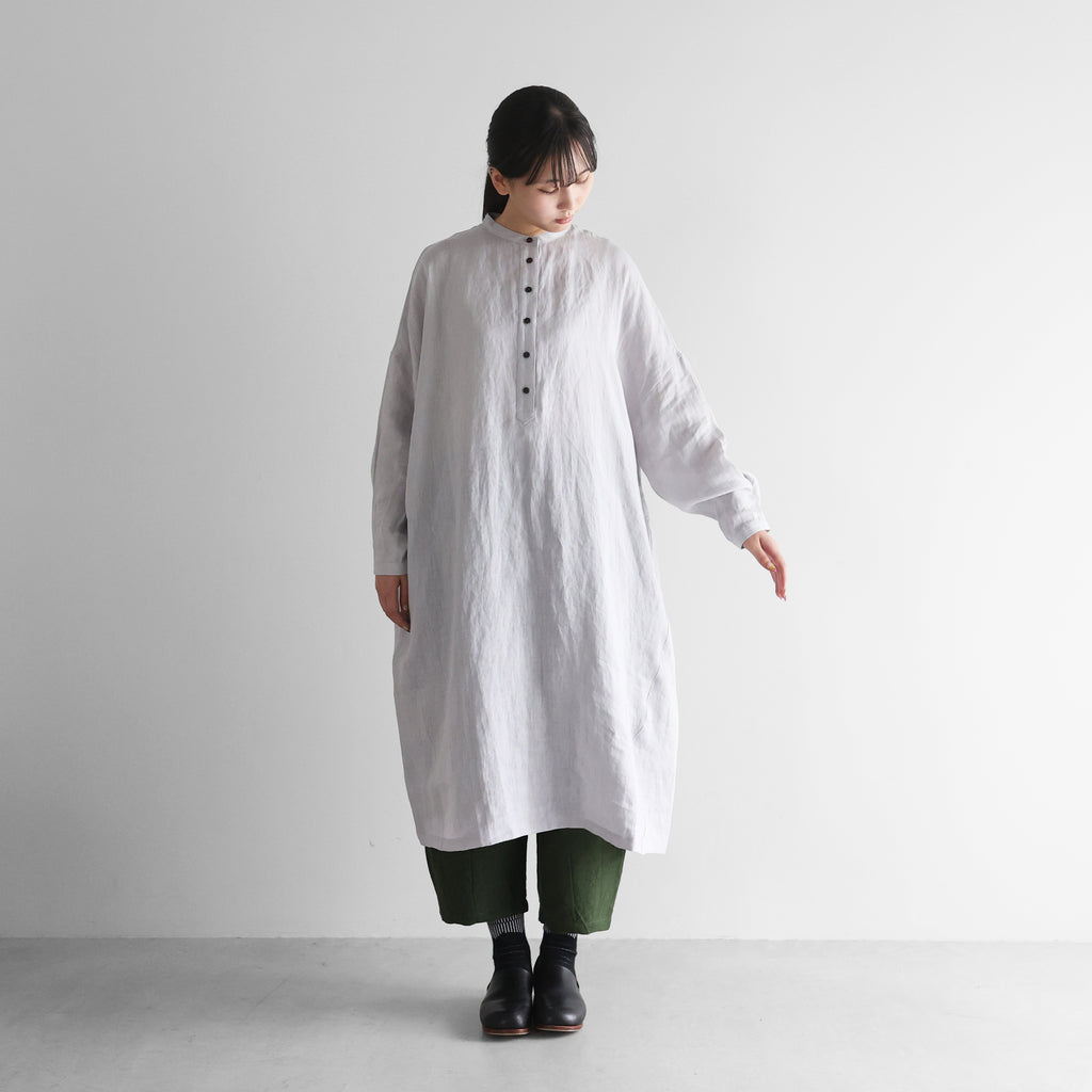 シャトルリネンバンドカラーワイドワンピース【レディス】 U213