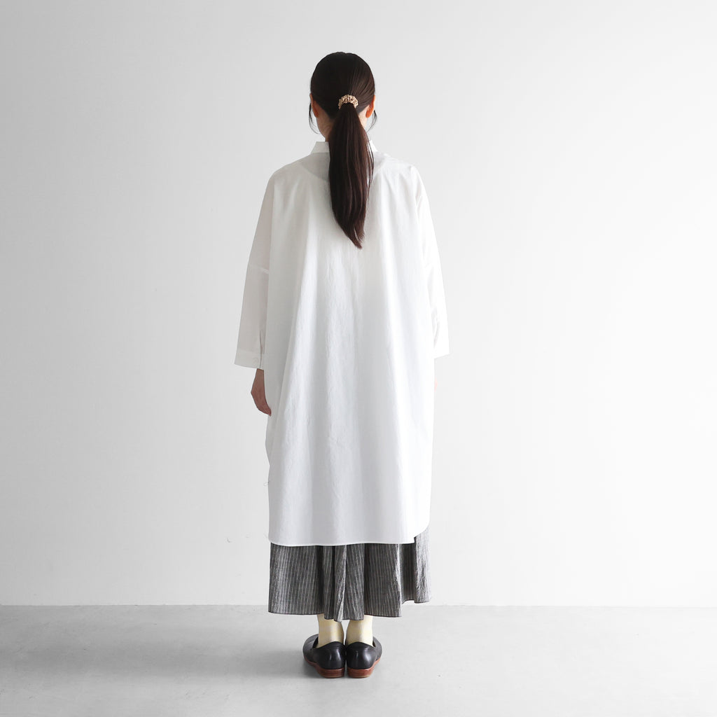 オーガニックコットン刺繍ロングシャツ【ユニセックス】004EM
