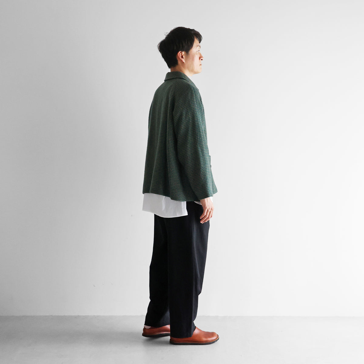 “HUIS×尾州”ウールドットツイードショートコート【ユニセックス】319