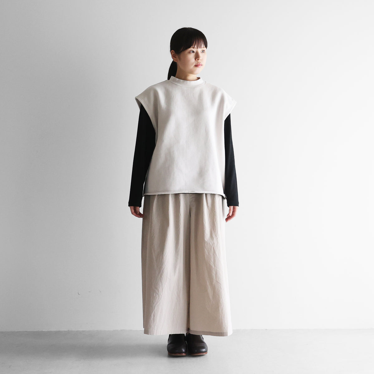 ［HUIS in house］SUVIN “裏ボア”スウェットベスト【レディス】SW603