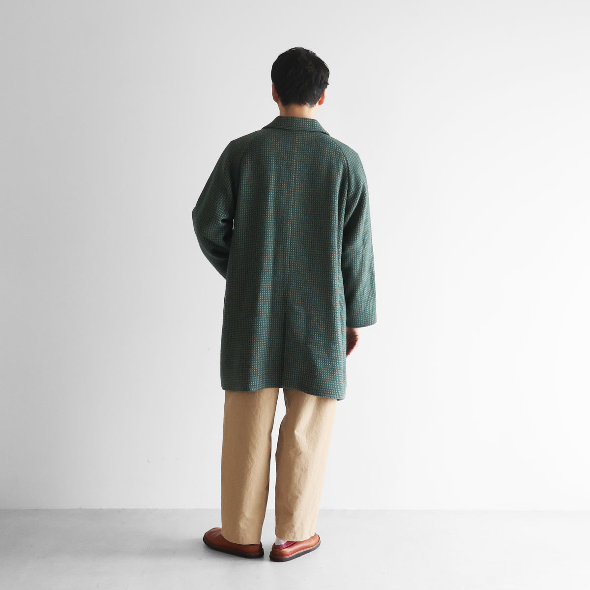 “HUIS×尾州”ウールドットツイードミドルコート 【ユニセックス】316