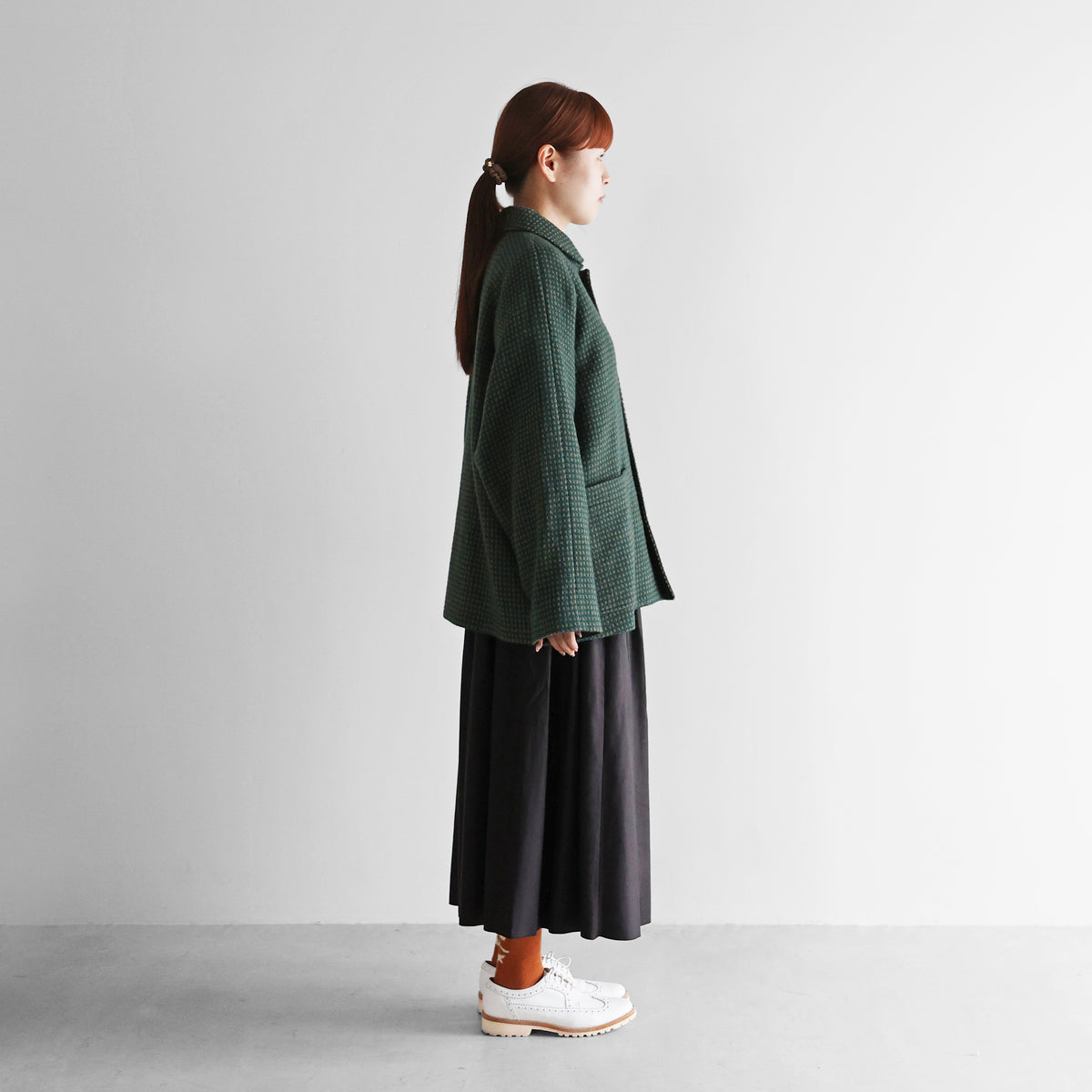 “HUIS×尾州”ウールドットツイードショートコート【ユニセックス】319