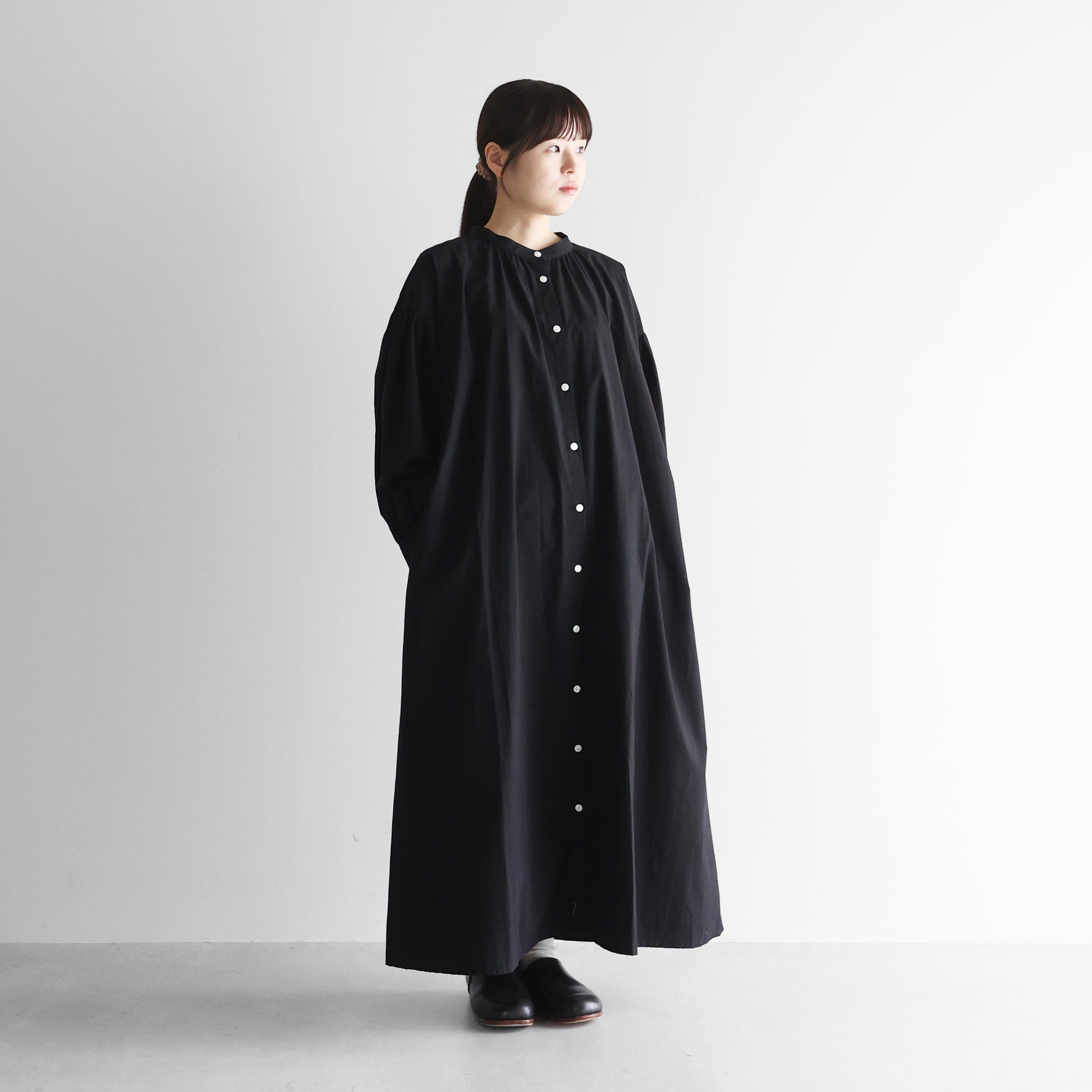 オーガニックコットンギャザーワンピース【レディス】U219