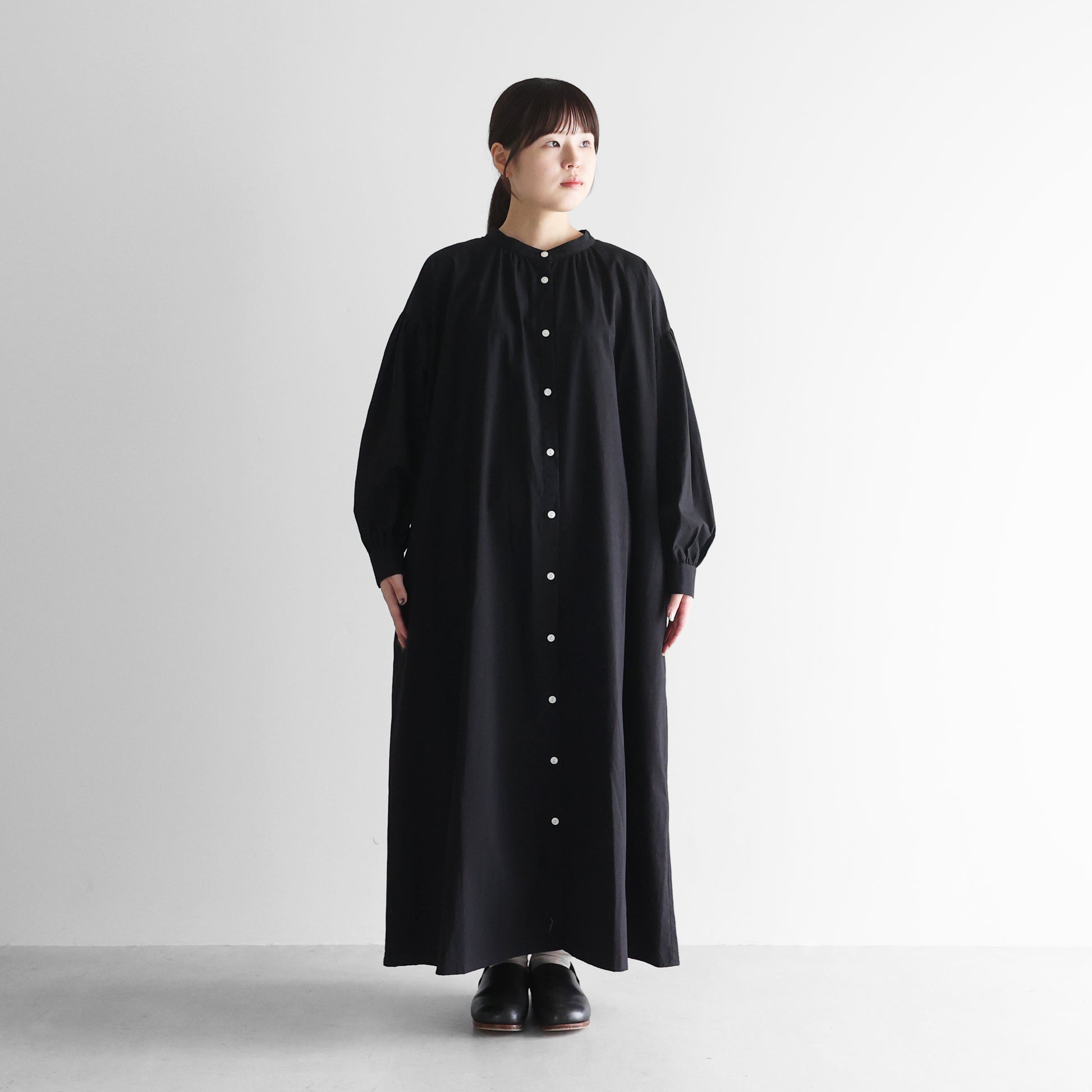 オーガニックコットンギャザーワンピース【レディス】U219