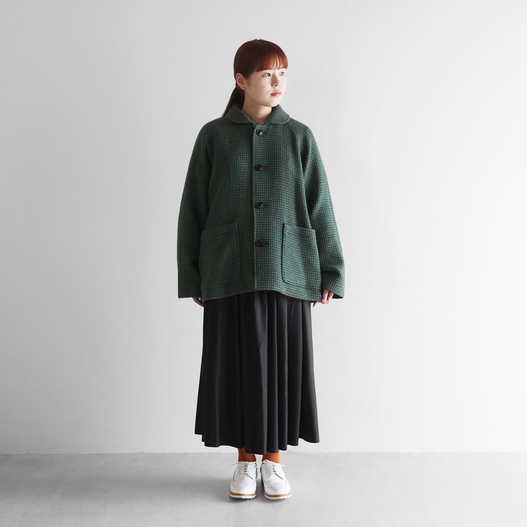 “HUIS×尾州”ウールドットツイードショートコート【ユニセックス】319