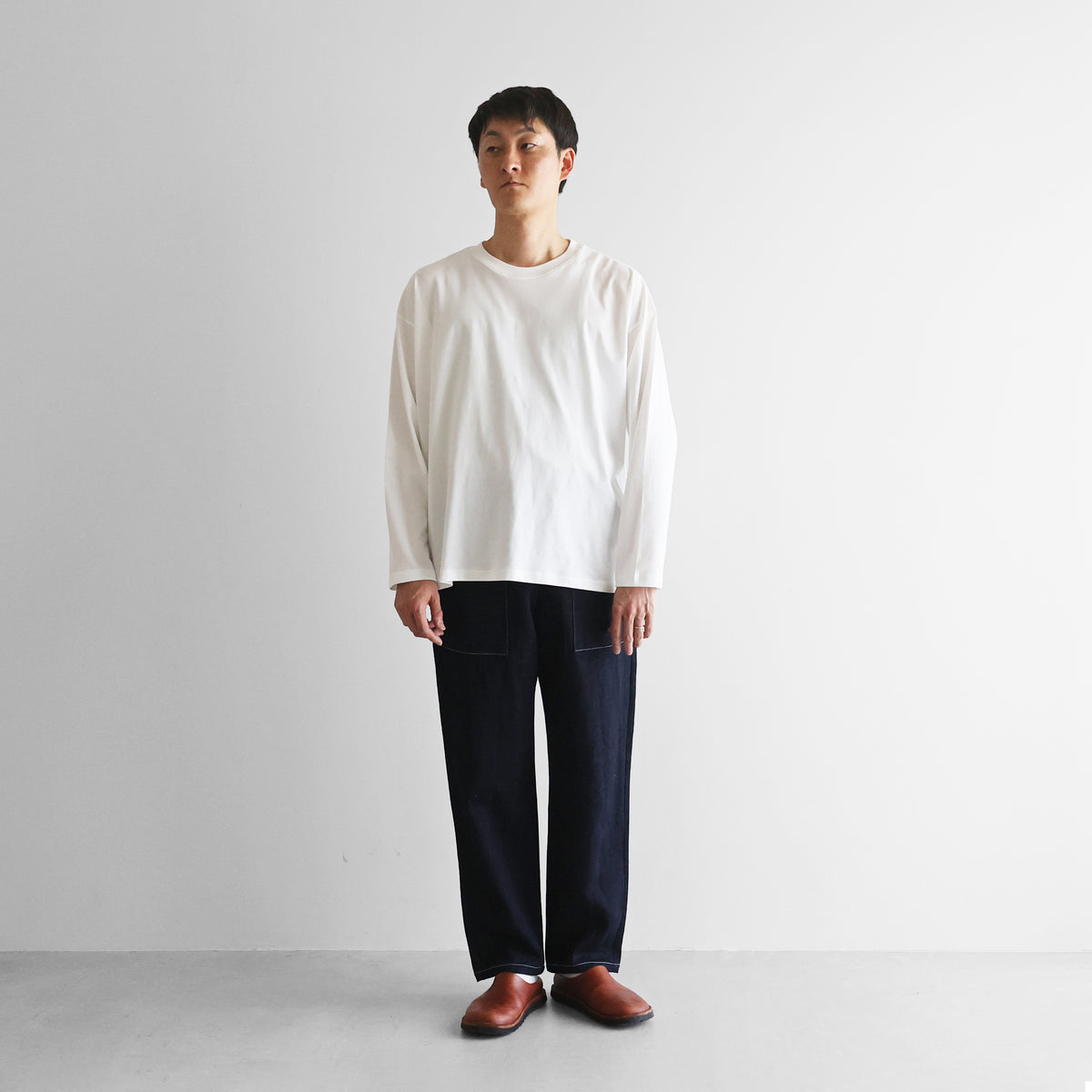 “HUIS×三備”綿麻シャトルデニムイージーワークパンツ【ユニセックス】507