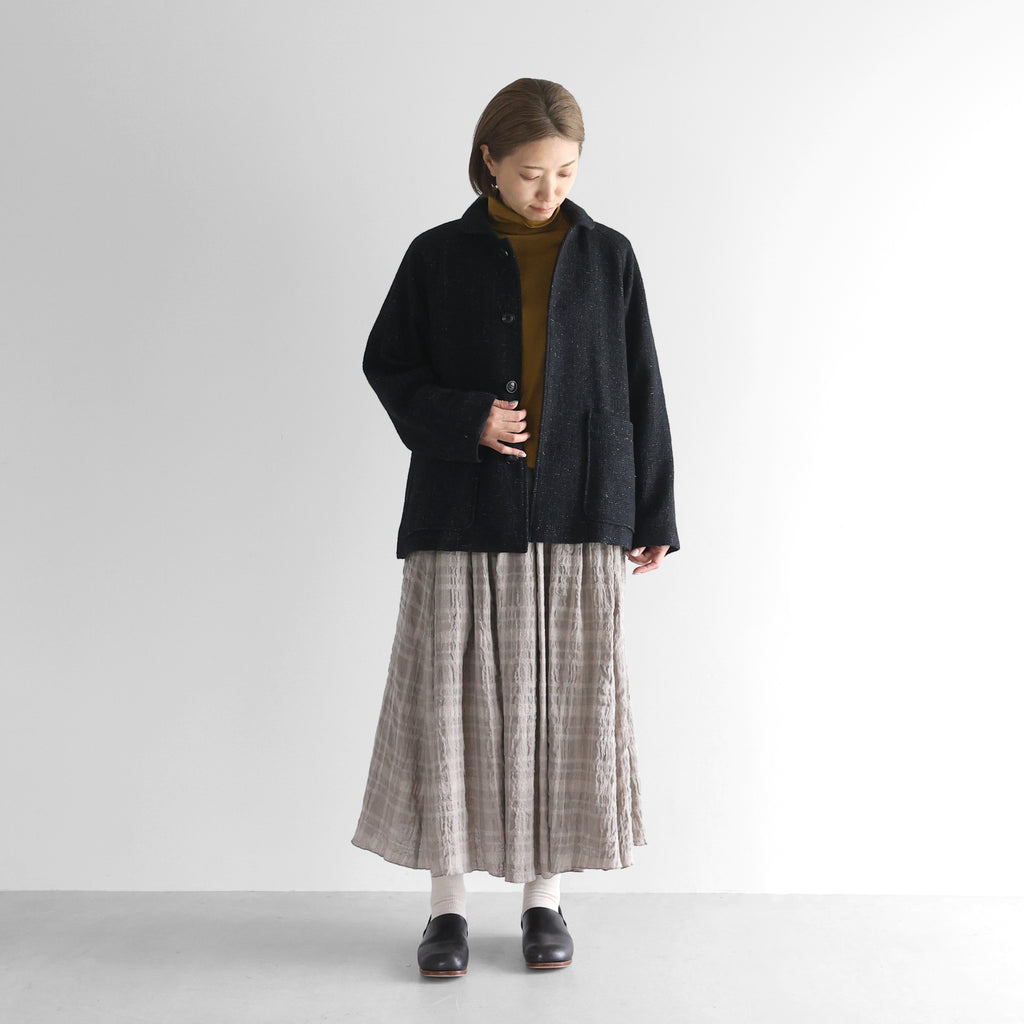 “HUIS×尾州”縮絨リネンウールショートコート【ユニセックス】319