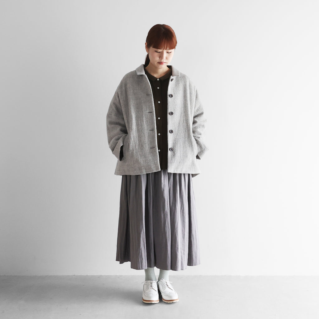 “HUIS×尾州”縮絨リファインウールワイドショートコート【レディス】U311