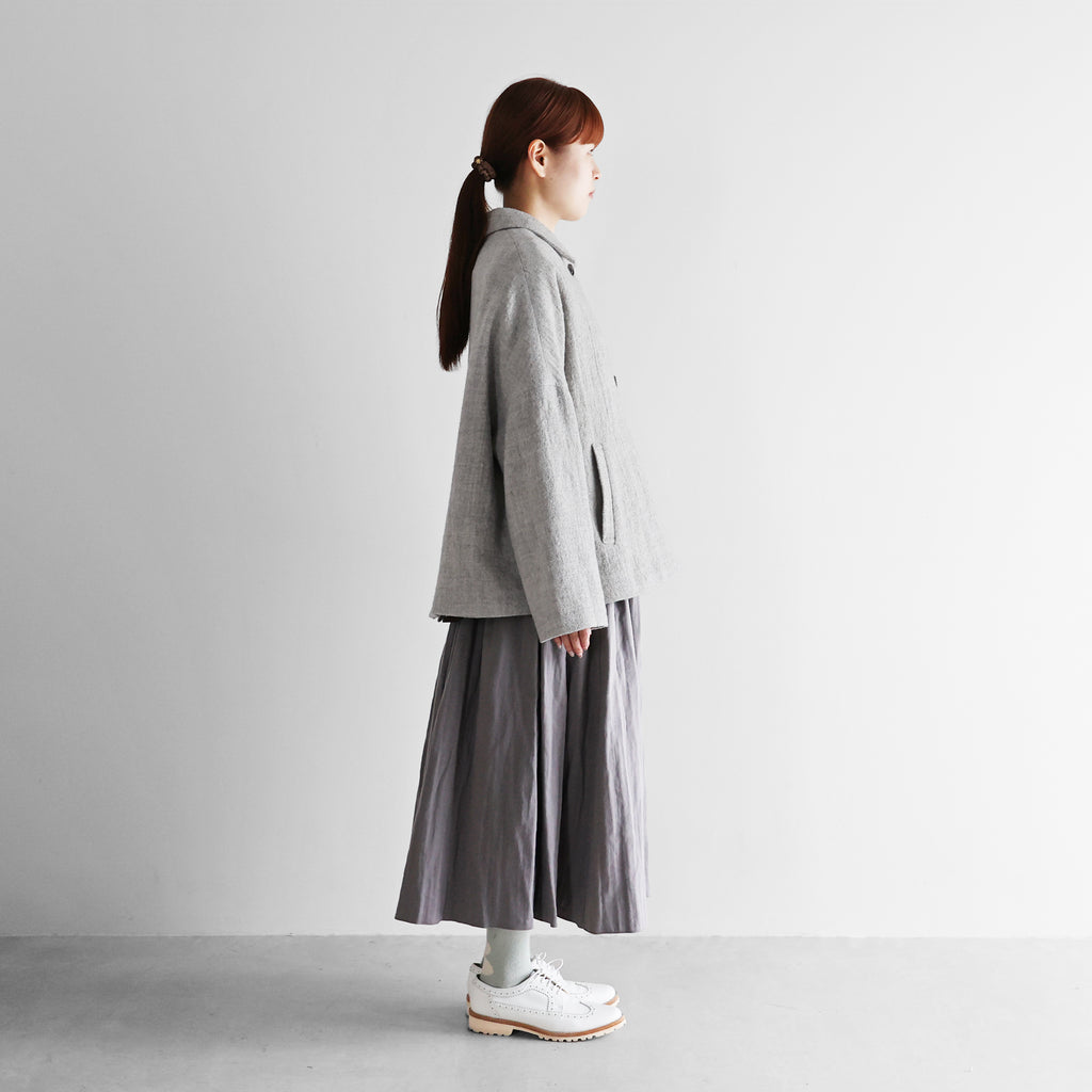 “HUIS×尾州”縮絨リファインウールワイドショートコート【レディス】U311