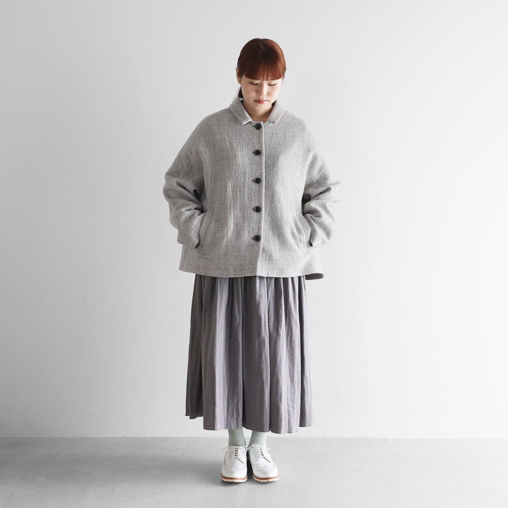 “HUIS×尾州”縮絨リファインウールワイドショートコート【レディス】U311