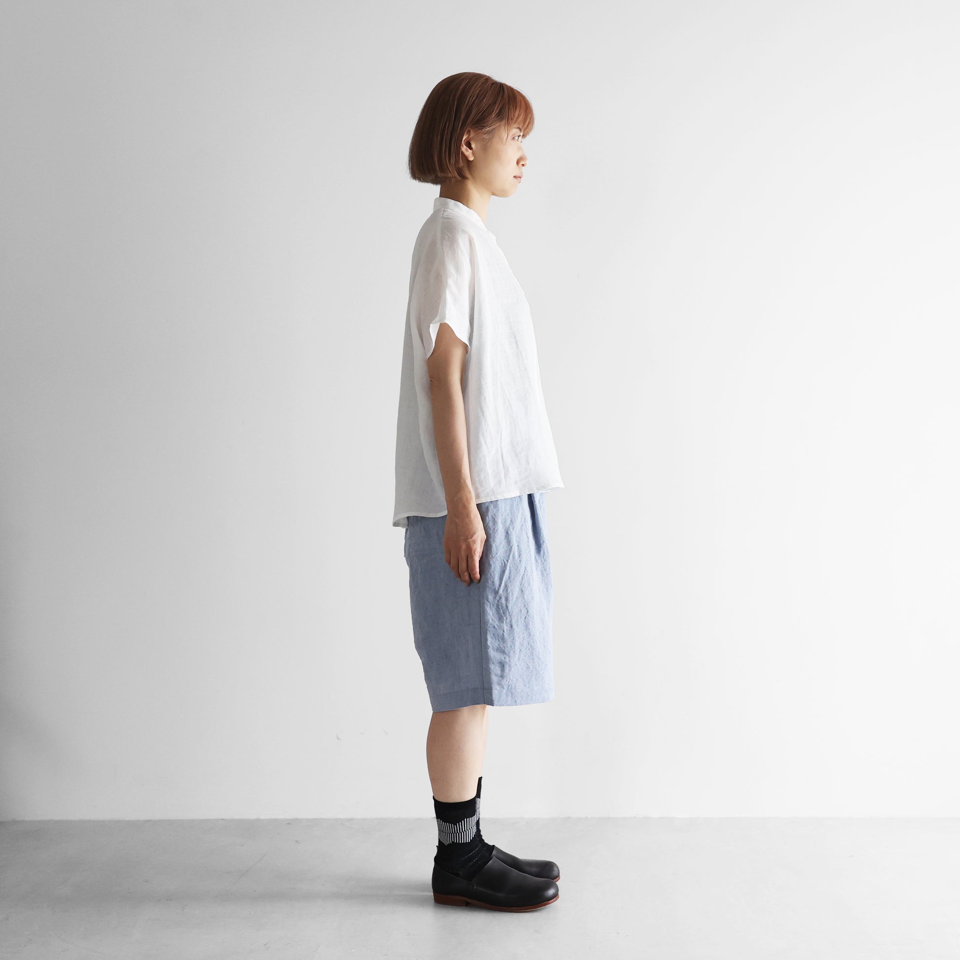 バンブーリネンワイドハーフパンツ【ユニセックス】514
