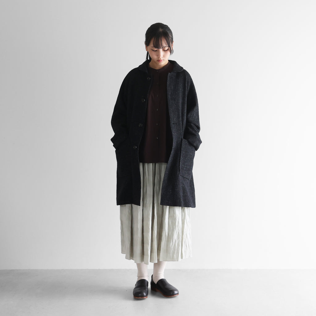 “HUIS×尾州”縮絨リネンウールミドルコート【ユニセックス】316