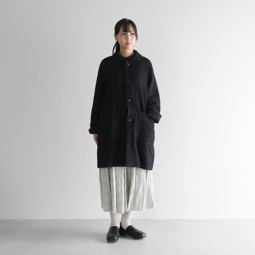 “HUIS×尾州”縮絨リネンウールミドルコート【ユニセックス】316