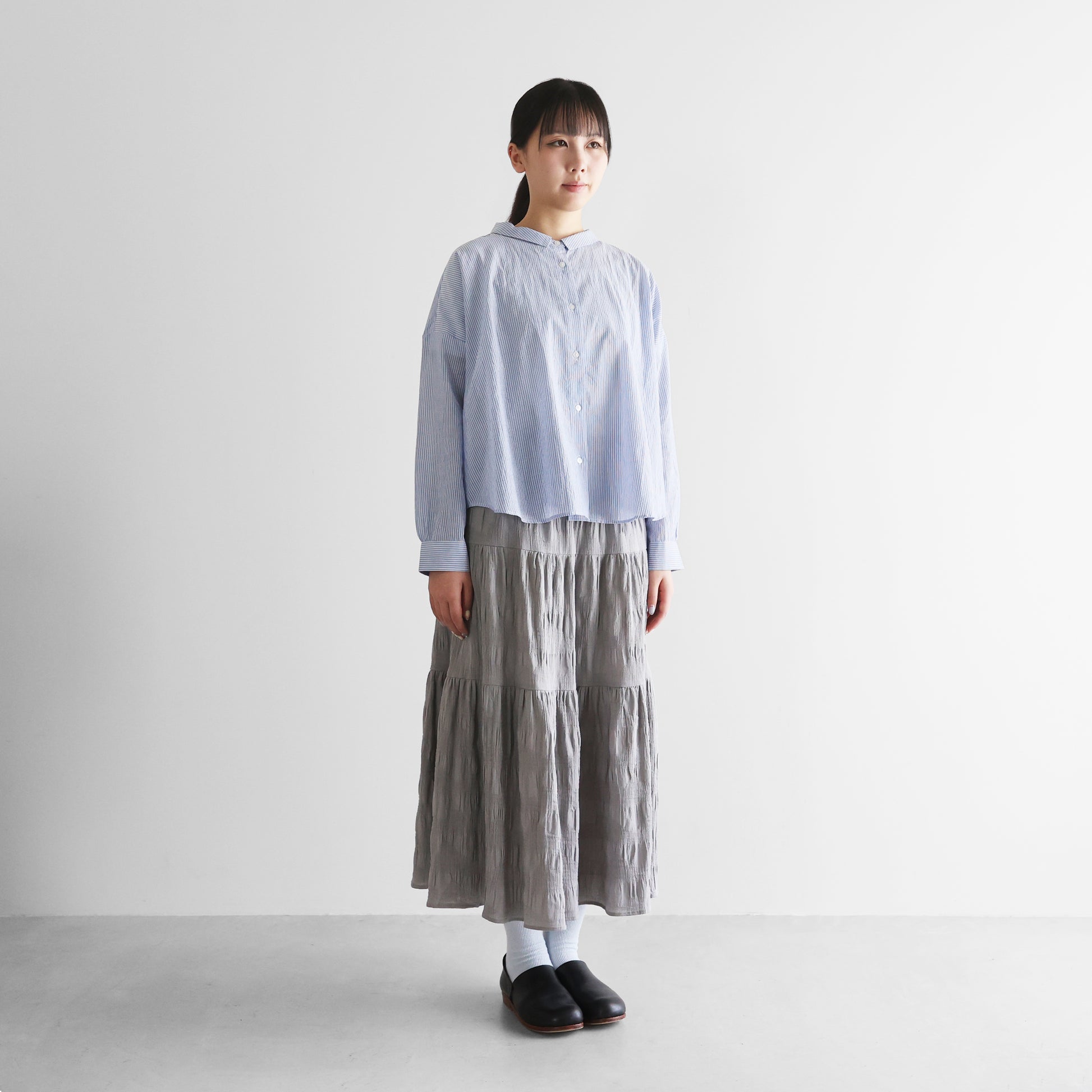 なめらかコットンワイドブラウス【レディス】U102