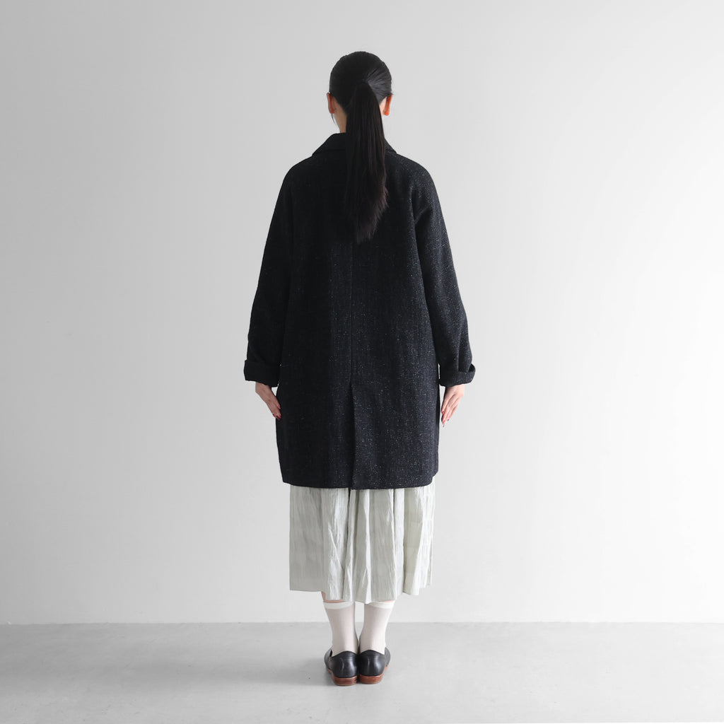 “HUIS×尾州”縮絨リネンウールミドルコート【ユニセックス】316